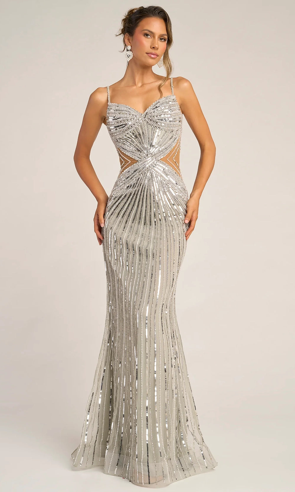 Portia and Scarlett PS26405C - Beaded Illusion Side Prom Dress - view 8