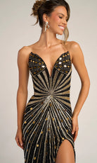 Portia and Scarlett PS26409C - Strapless Mirror Beaded Prom Dress - detail view