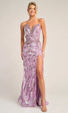 Portia and Scarlett PS26413C - Deep V-Neckline Shimmer Prom Dress - view 9