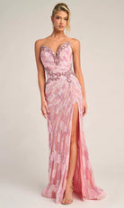 Portia and Scarlett PS26413C - Deep V-Neckline Shimmer Prom Dress - view 10