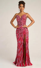 Portia and Scarlett PS26413C - Deep V-Neckline Shimmer Prom Dress - view 14