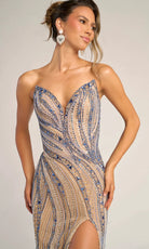 Portia and Scarlett PS26417C - Beaded Strapless Slit Gown - detail view