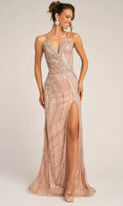 Portia and Scarlett PS26417C - Beaded Strapless Slit Gown - view 4