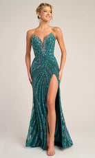 Portia and Scarlett PS26418C - Strapless Beaded Prom Dress With Slit - view 6
