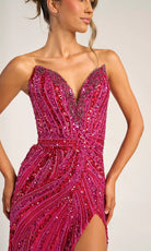 Portia and Scarlett PS26418C - Strapless Beaded Prom Dress With Slit - view 14