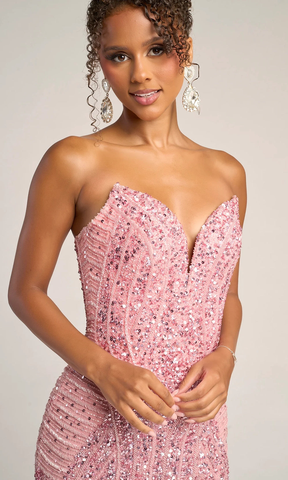 Portia and Scarlett PS26424C - Deep Sweetheart Sparkle Sheath Dress - view 15