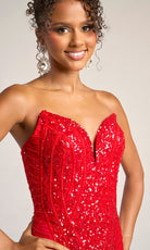 Portia and Scarlett PS26424C - Deep Sweetheart Sparkle Sheath Dress - view 13