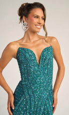 Portia and Scarlett PS26424C - Deep Sweetheart Sparkle Sheath Dress - view 4