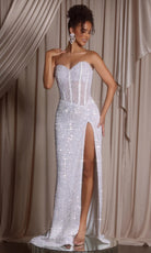Portia and Scarlett PS26432C - Beaded Corset Sweetheart Prom Dress - view 9