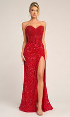 Portia and Scarlett PS26432C - Beaded Corset Sweetheart Prom Dress - detail view
