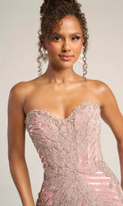 Portia and Scarlett PS26435C - Strapless Leaf Embellished Long Dress - view 4