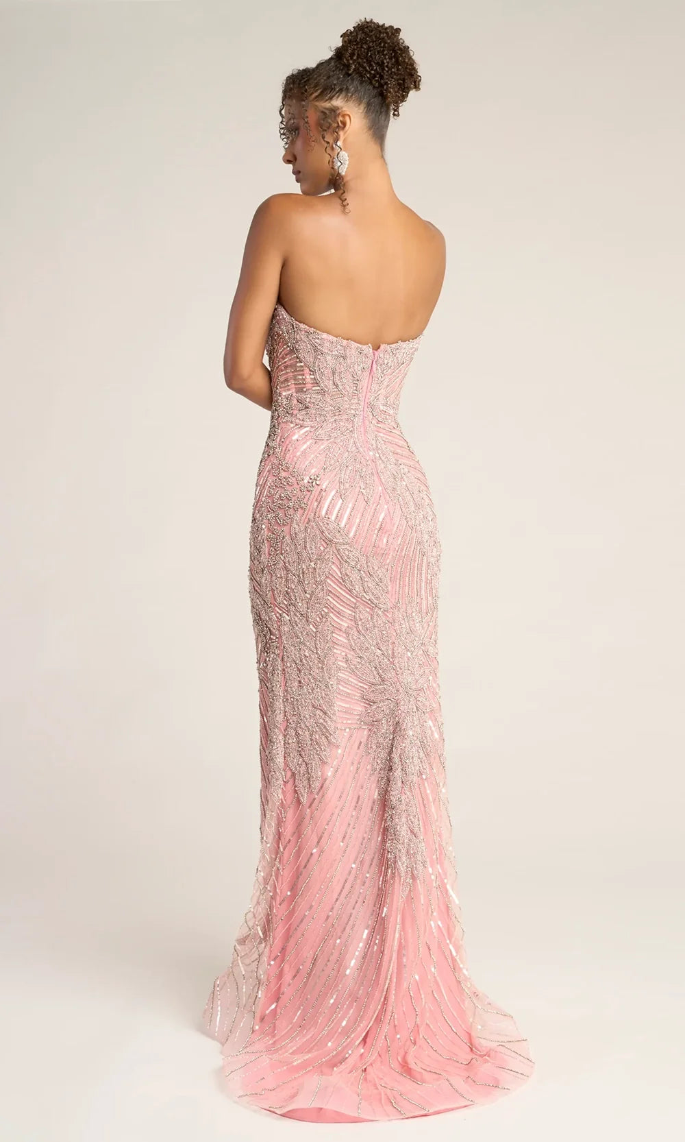 Portia and Scarlett PS26435C - Strapless Leaf Embellished Long Dress