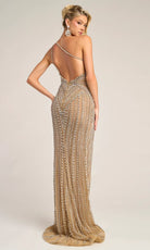 Portia and Scarlett PS26447C - Strappy Deep V-Neck Beaded Gown
