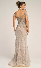 Portia and Scarlett PS26449C - Cold Shoulder Beaded Fringe Gown