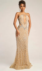 Portia and Scarlett PS26454C - Illusion Bodice Crystal Embellished Gown