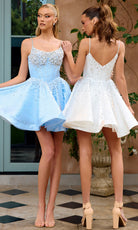 Portia and Scarlett PS26701 - Pearl Beaded Scoop Neck Short Dress