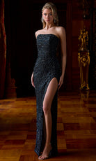 Portia and Scarlett PS26854C - Linear Beaded Column Evening Gown
