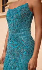 Portia and Scarlett PS26863C - Column Strapless Linear Beaded Gown