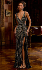 Portia and Scarlett PS26869C - Beaded Column Backless Evening Dress