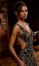 Portia and Scarlett PS26869C - Beaded Column Backless Evening Dress