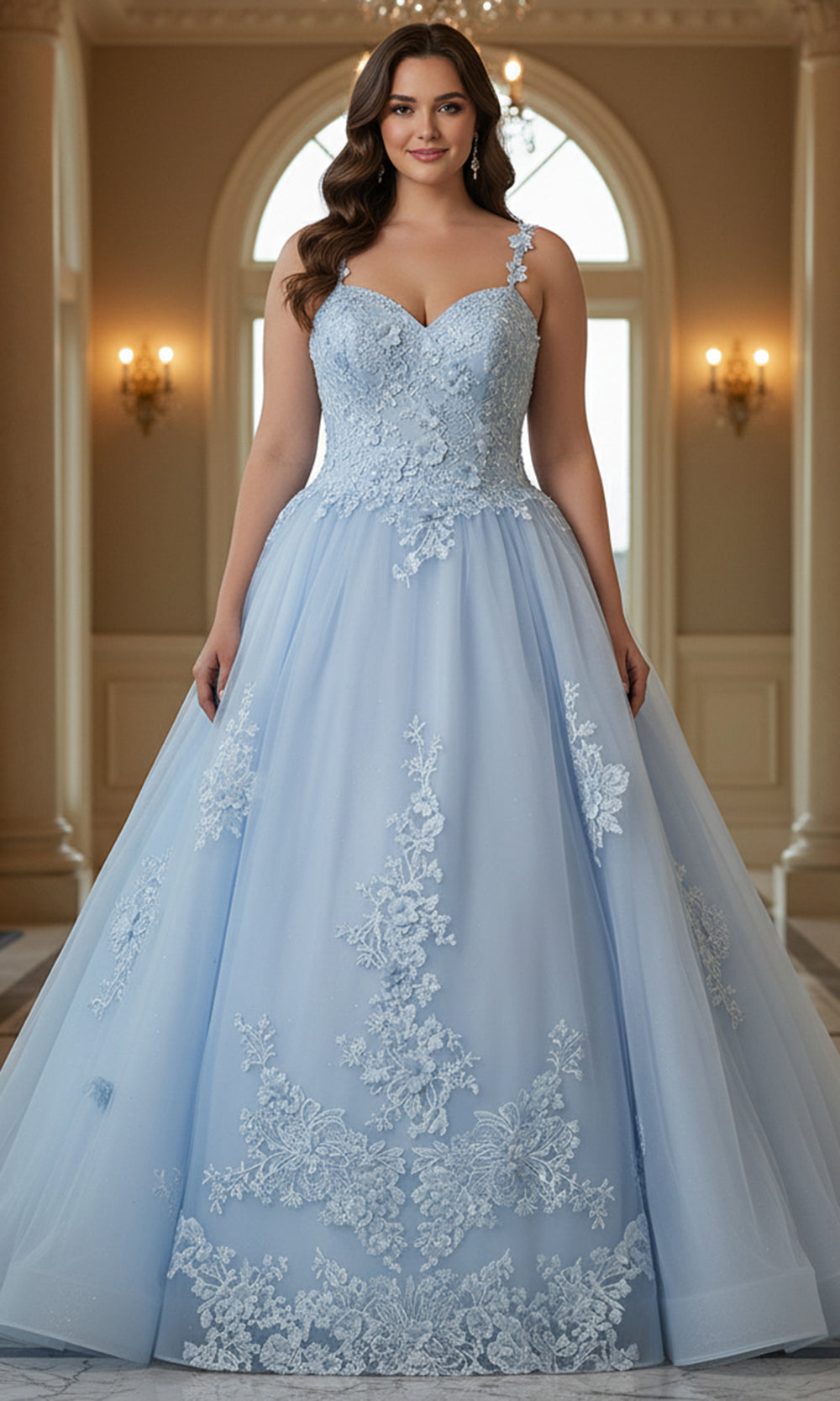 Jovani Q39393 - Sweetheart Ballgown with Floral Appliques - designer ball gown at Silhouette Dresses