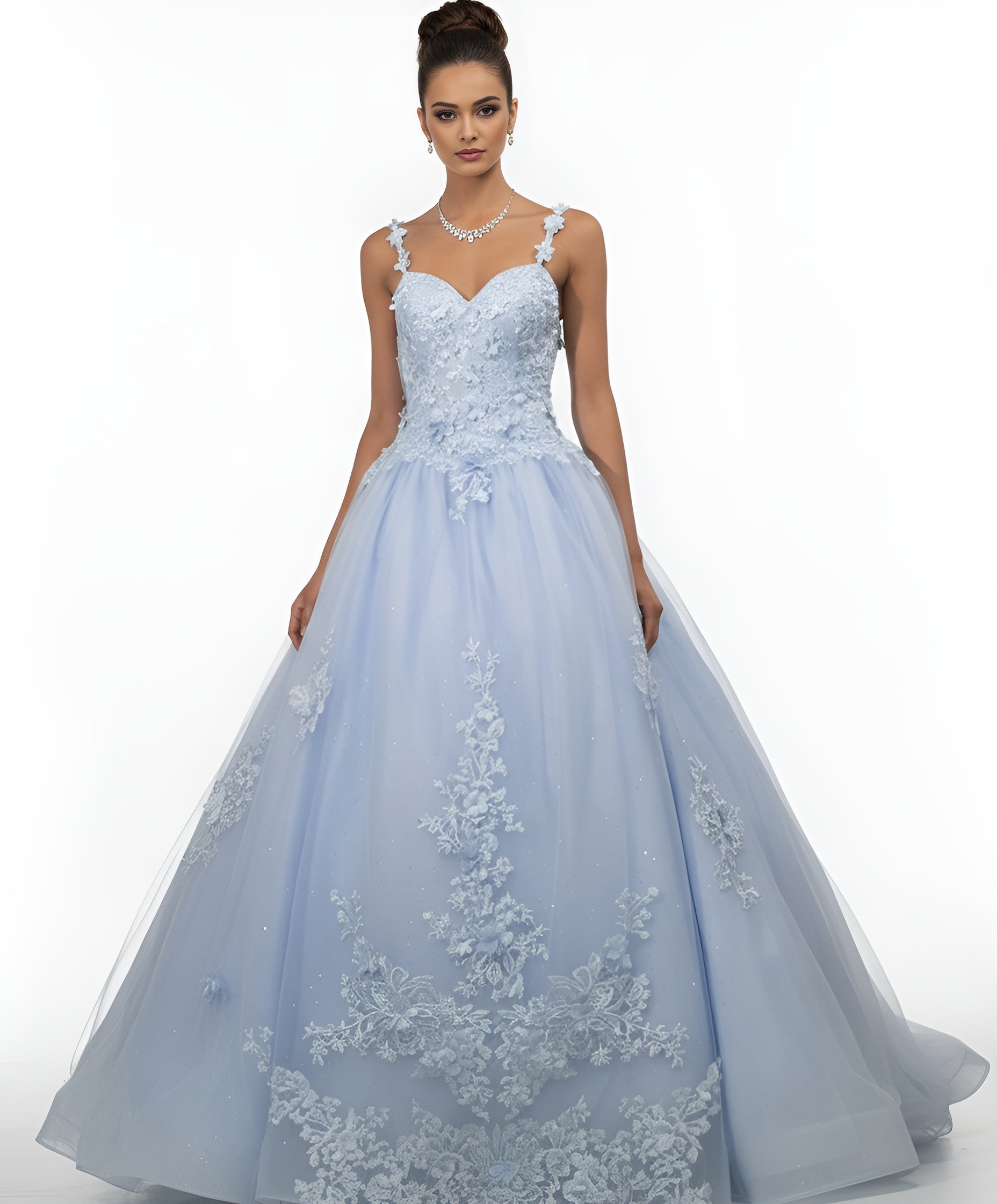 Jovani Q39393 - Sweetheart Ballgown with Floral Appliques - view 4