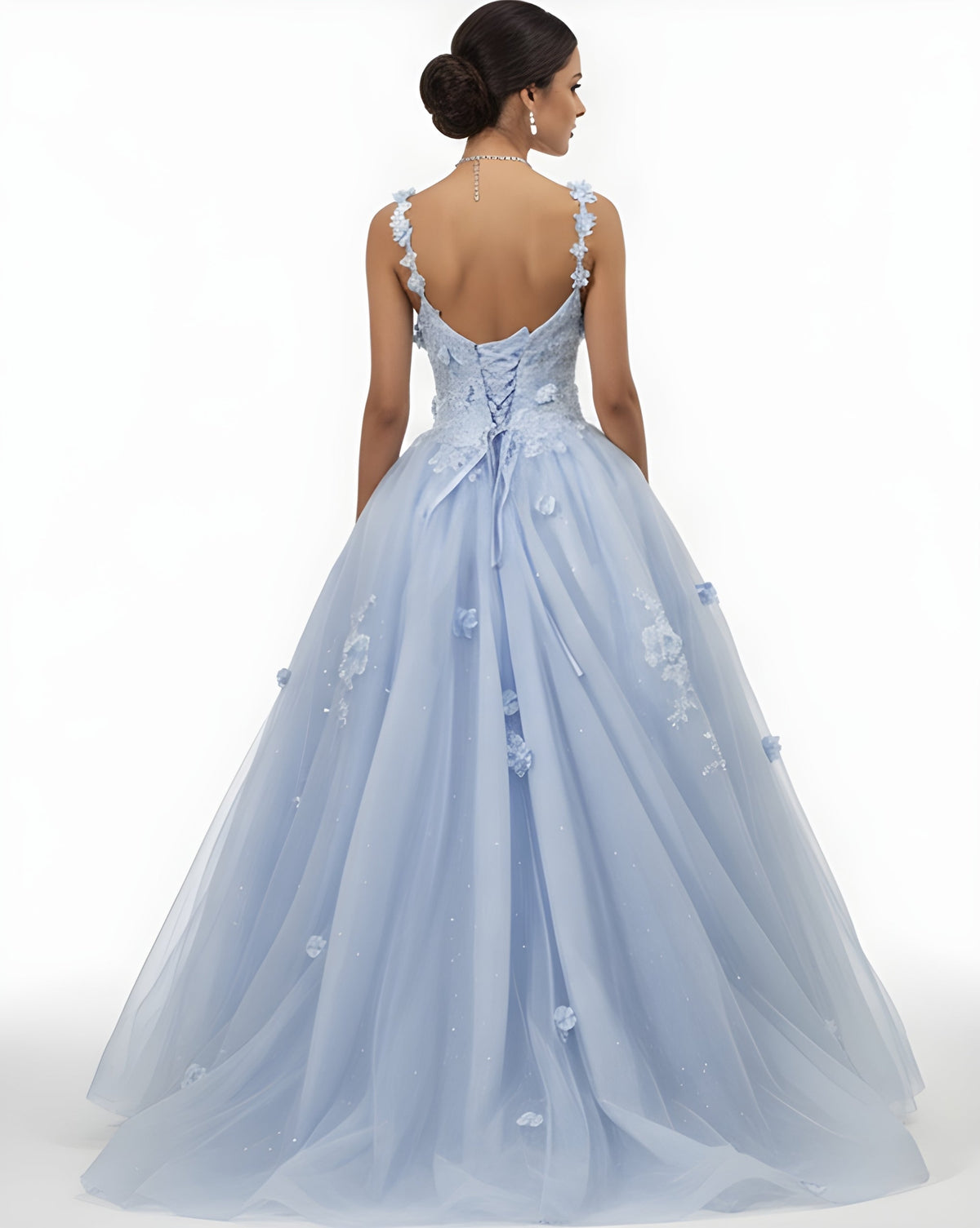Jovani Q39393 - Sweetheart Ballgown with Floral Appliques - view 5