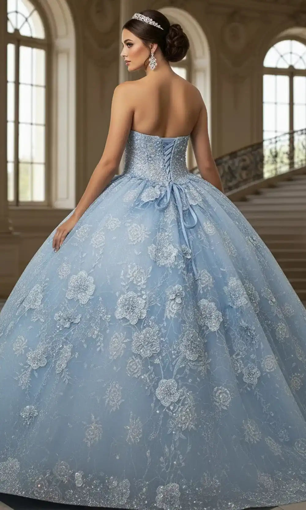 Jovani Q43813 - Lace Embroidered Sweetheart Ballgown - view 5