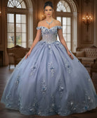 Jovani Q43820 - Off Shoulder Layered Ballgown with Embroidery - back view
