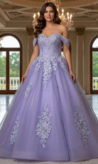 Jovani Q44960 - Off Shoulder Floral Embroidered Ballgown - designer quinceanera gown at Silhouette Dresses
