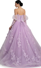 Jovani Q46664 - Sheer Corset Floral Lace Ballgown - view 4