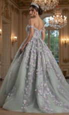 Jovani Q46665 - 3D Floral Off Shoulder Quince Gown - view 4