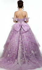 Jovani Q48441 - Off Shoulder Ballgown with Scallop Hem - back view