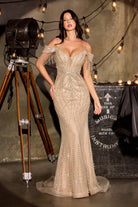 Ladivine SF209 - Crystal Pearl Tulle Evening Dress