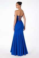 Ladivine T2010 - Strapless Lace Up Back Gown