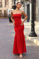 Ladivine T2010 - Strapless Lace Up Back Gown