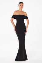 Ladivine T2011 - Off Shoulder Fitted Gown