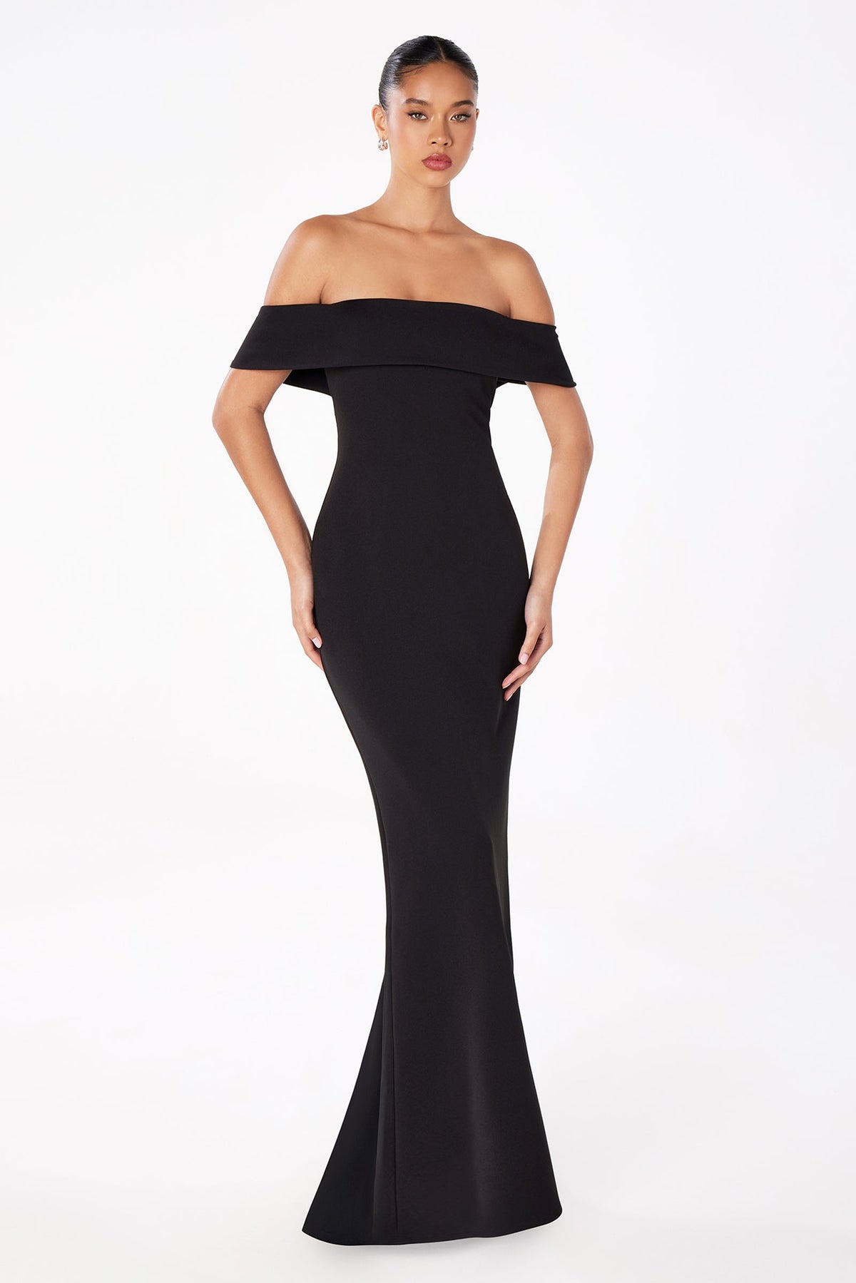 Ladivine T2011 - Off Shoulder Fitted Gown