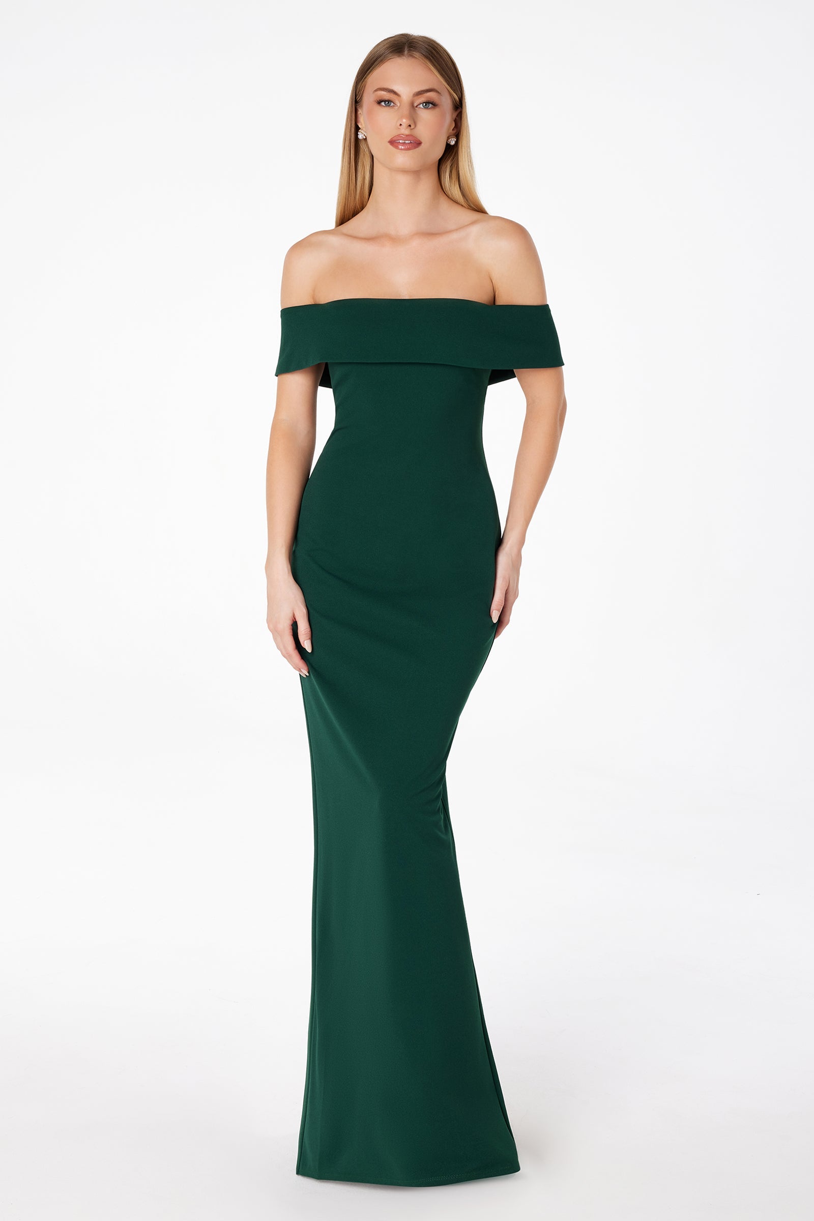 Ladivine T2011 - Off Shoulder Fitted Gown