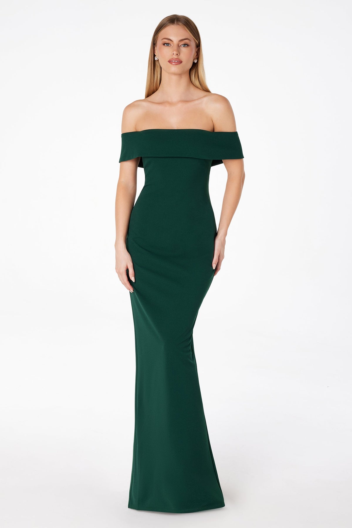Ladivine T2011 - Off Shoulder Fitted Gown