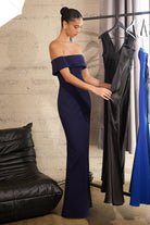 Ladivine T2011 - Off Shoulder Fitted Gown