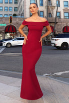 Ladivine T2011 - Off Shoulder Fitted Gown
