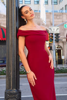 Ladivine T2011 - Off Shoulder Fitted Gown