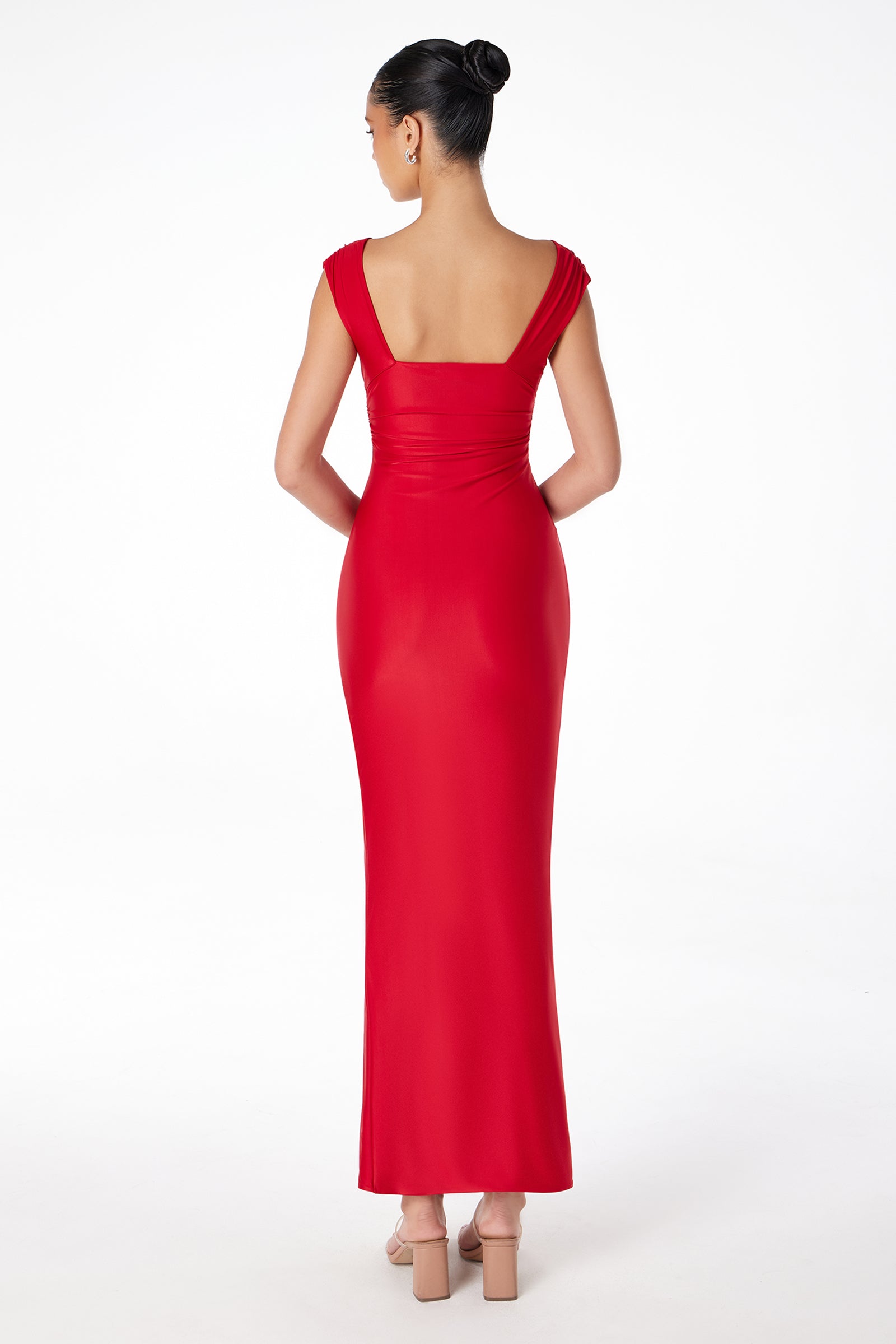 Ladivine T5000 - V Neck High Slit Long Dress