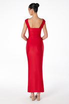 Ladivine T5000 - V Neck High Slit Long Dress