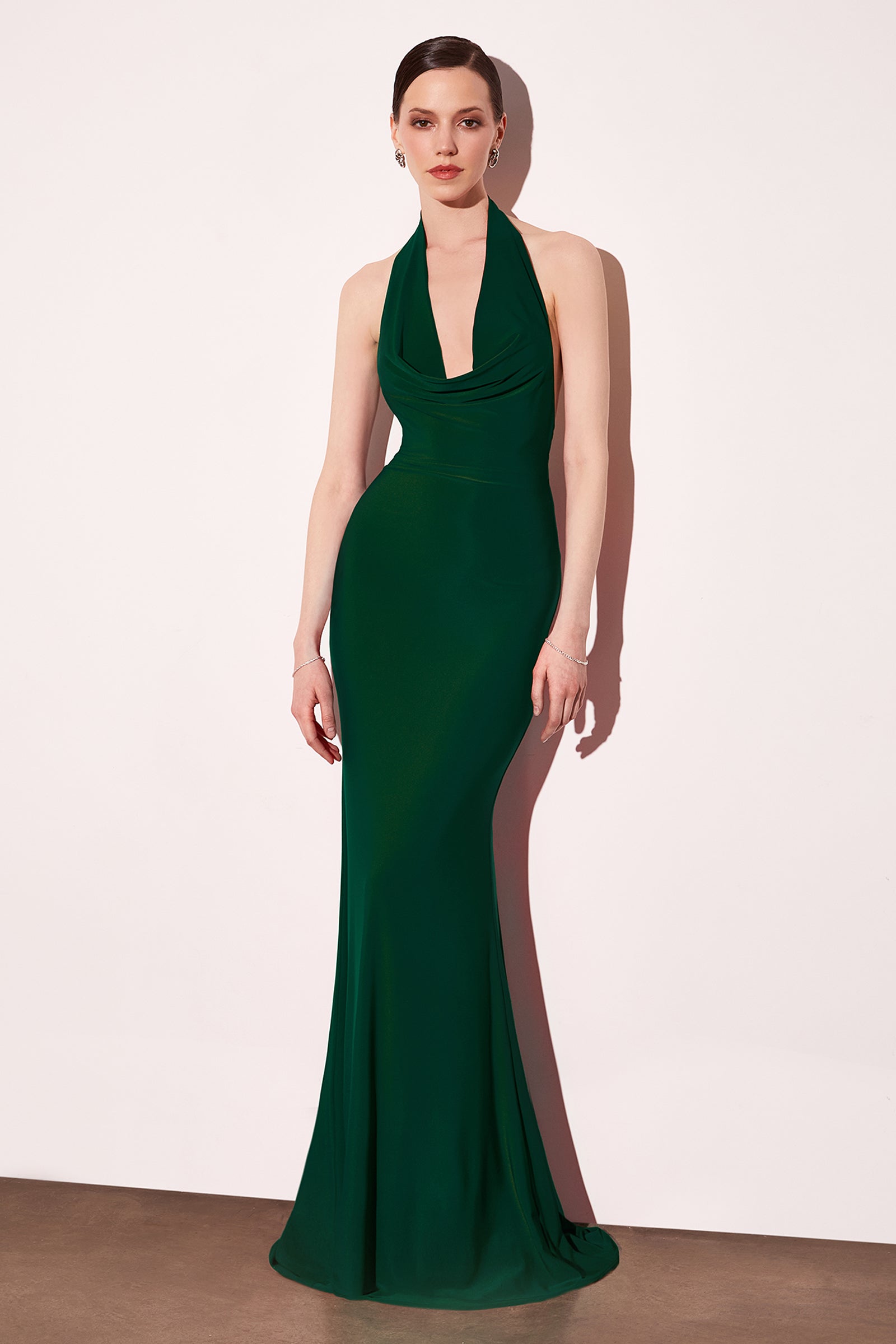 Ladivine T501 - Halter Open Back Long Dress