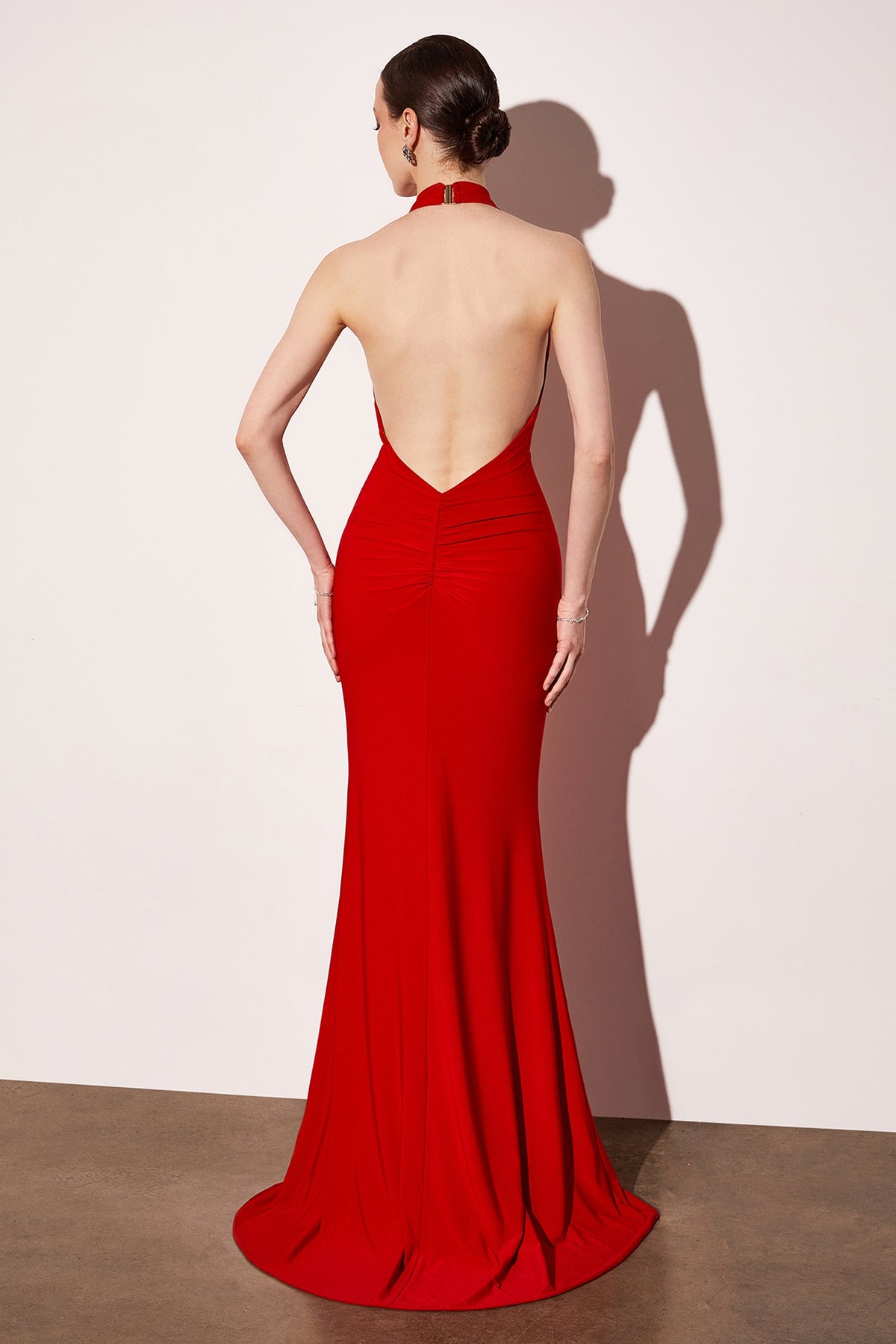 Ladivine T501 - Halter Open Back Long Dress