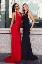 Ladivine T501 - Halter Open Back Long Dress