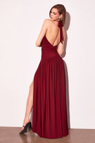Ladivine T502 - Halter Open Back A-Line Dress
