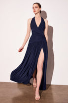 Ladivine T502 - Halter Open Back A-Line Dress